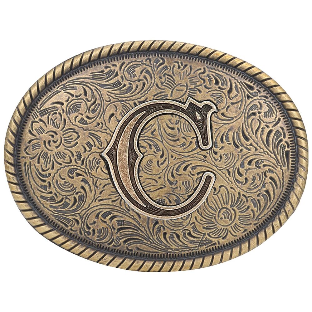 5845 Western Belt Buckle - Initial Letter ABCDJRM to Z Cowboy Belt Buckles